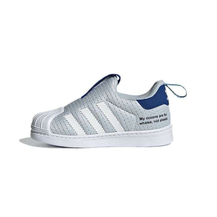Adidas Originals Superstar 360 Mesh Comfortable Shell Toe Durable Low-Top Walking Shoes Baby Shoes White Blue FX4930