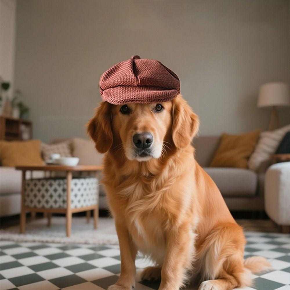 Pet Dress Up Cat Dog Gentleman's Hat Adjustable Pet Peaked Cap British Style Pet Headwear  Cat&Dog