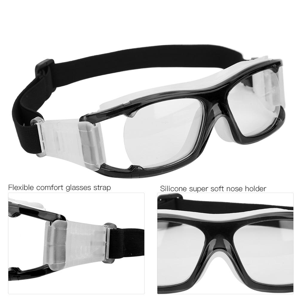 Outdoor Sport Training Safety Glasses Frame Protective Goggles for Cycling Football Basketball Practicingblack