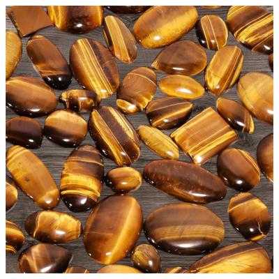 Cabochon Œil de Tigre Doré, Cabochon Naturel Poli à la Main, Lot Mixte, Cabochon de Guérison, Pierre Gemme Libre, Lot de Pierres Gemmes.