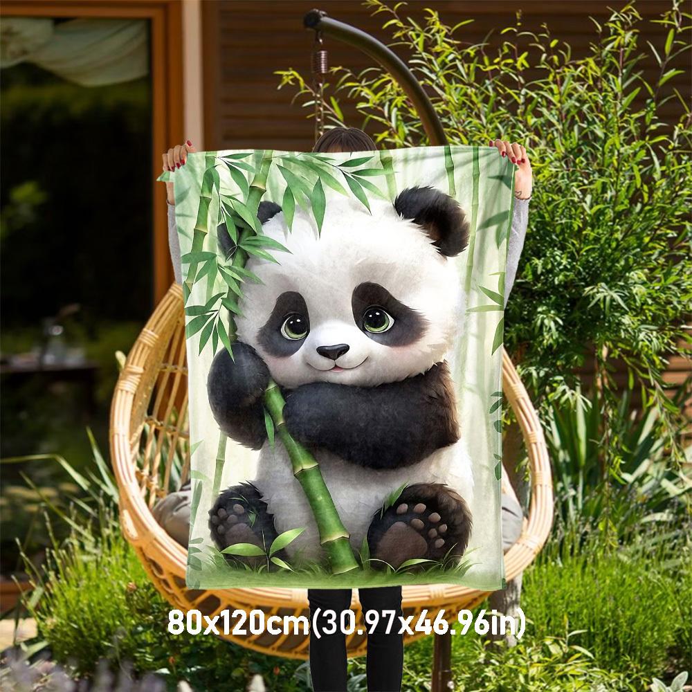 

1PC panda bambooOutdoor Flannel Blanket - Soft Plush Decor for Picnics, camping, Bedroom, Playroom, Office, or Lunch Break 1311A 80x120cm(31x47inch)