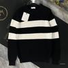 Men's Trendy 2025 Striped Hoodie - Plus Size, Velvet-Lined, Long Sleeve, Casual Autumn/Winter Wear