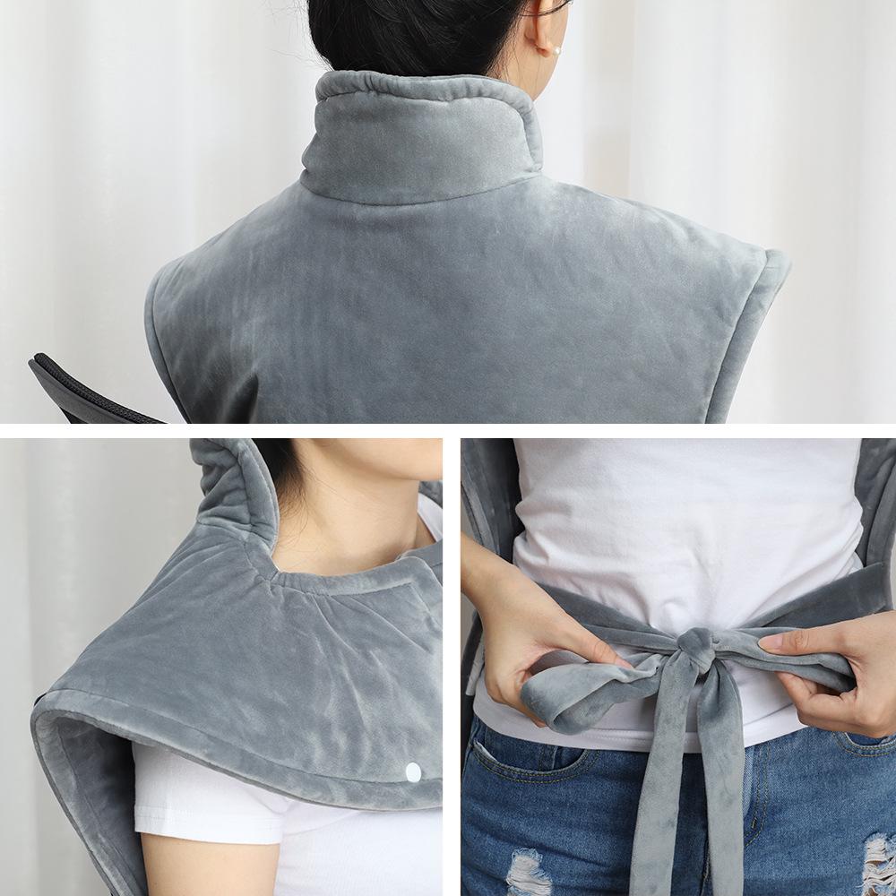 Cross-Border 60x90cm Electric Heating Shawl: 3-Speed Timer, 10-Level Heat, Shoulder/Neck/Waist Protection, Multi-functional Warmth.