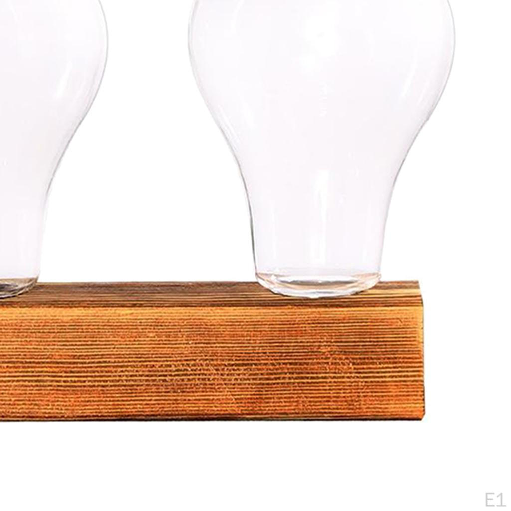 Vase Wooden Desktop Glass Holder For