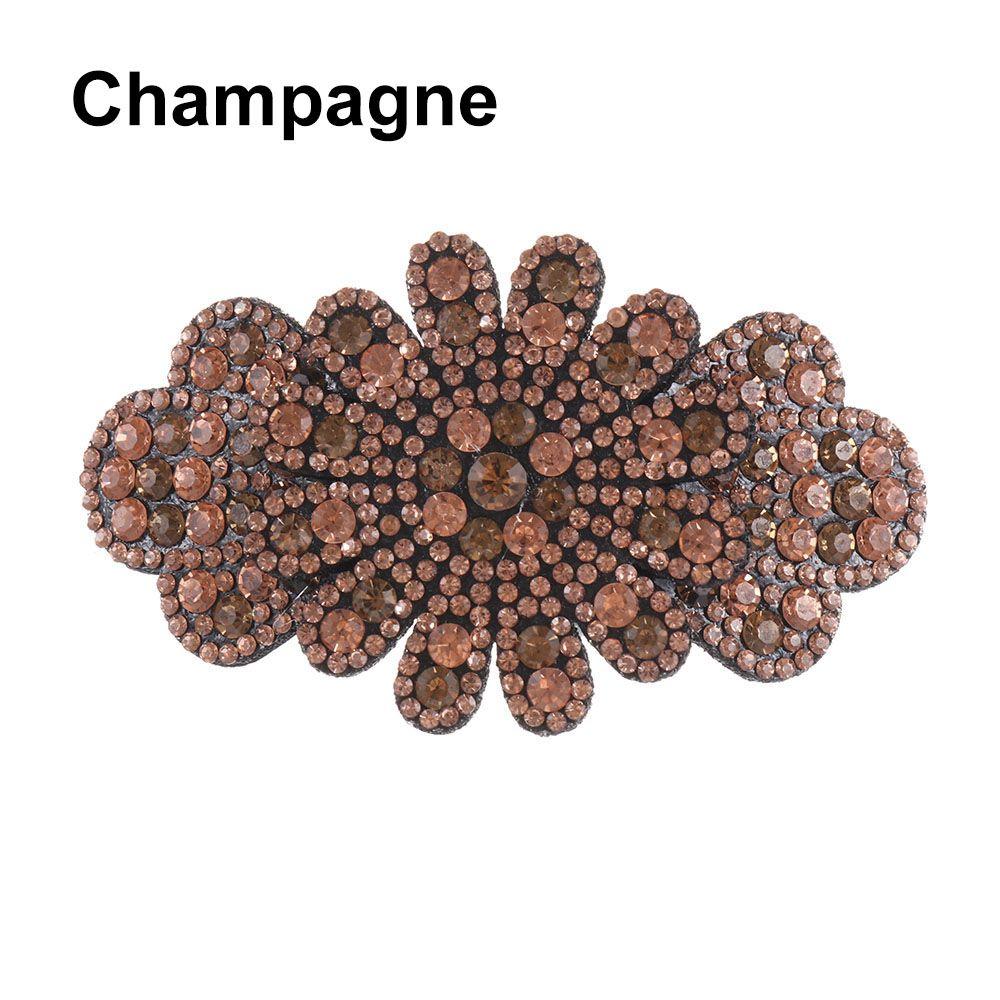 

Заколка для волос из сплава, прочная, гибкая, хрустальная, цветочная, заколка для волос со стразами шампанского