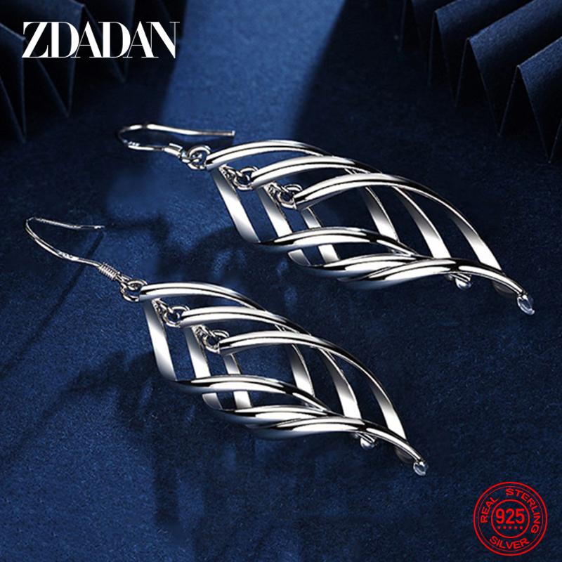925 Sterling Silver Long Tassel Multi Layer Twisted Wave Earrings for Women Drop Earrings Fashion Jewelry Accessories