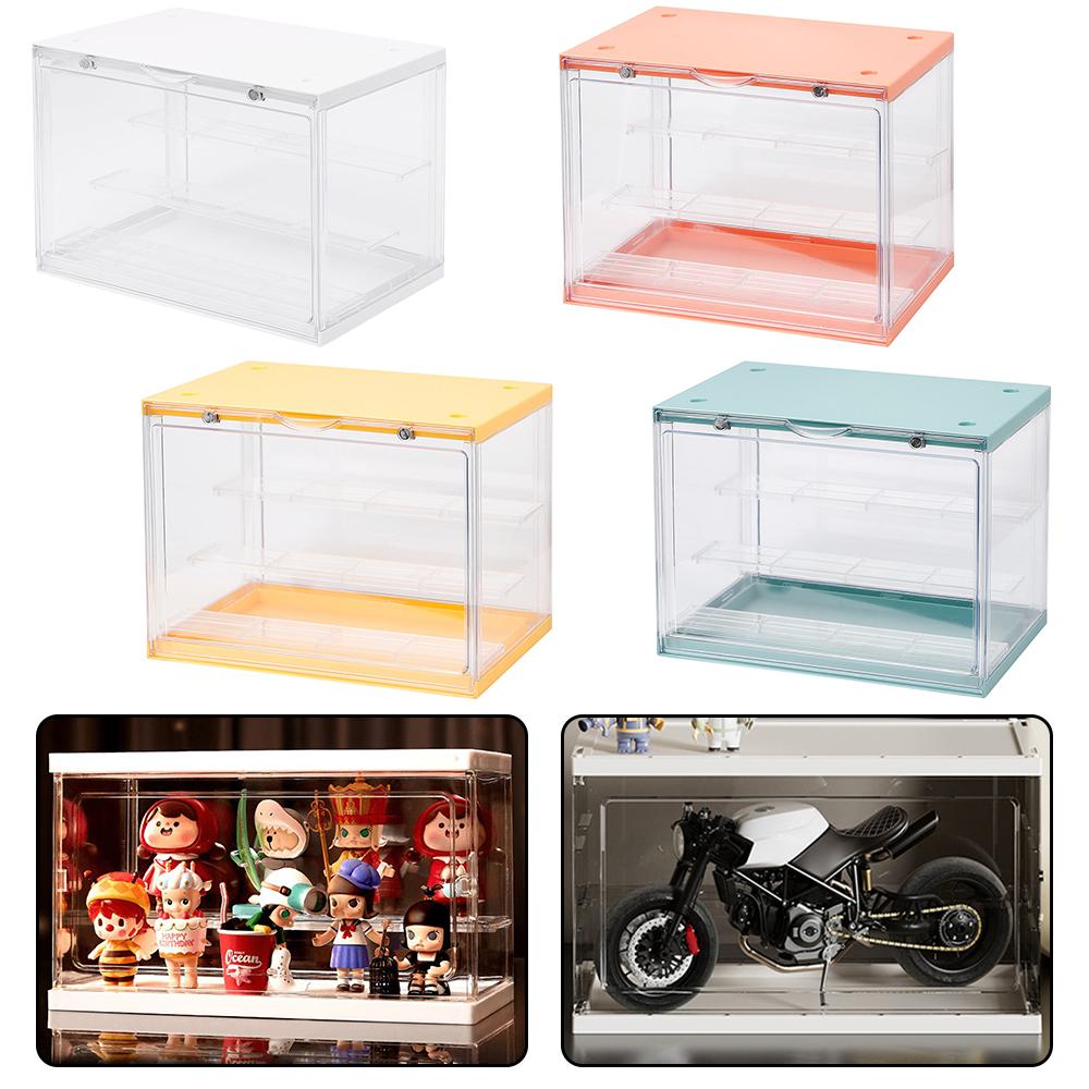 Large storage box, transparent three-layer assembly acrylic storage box, desktop decoration display cabinet