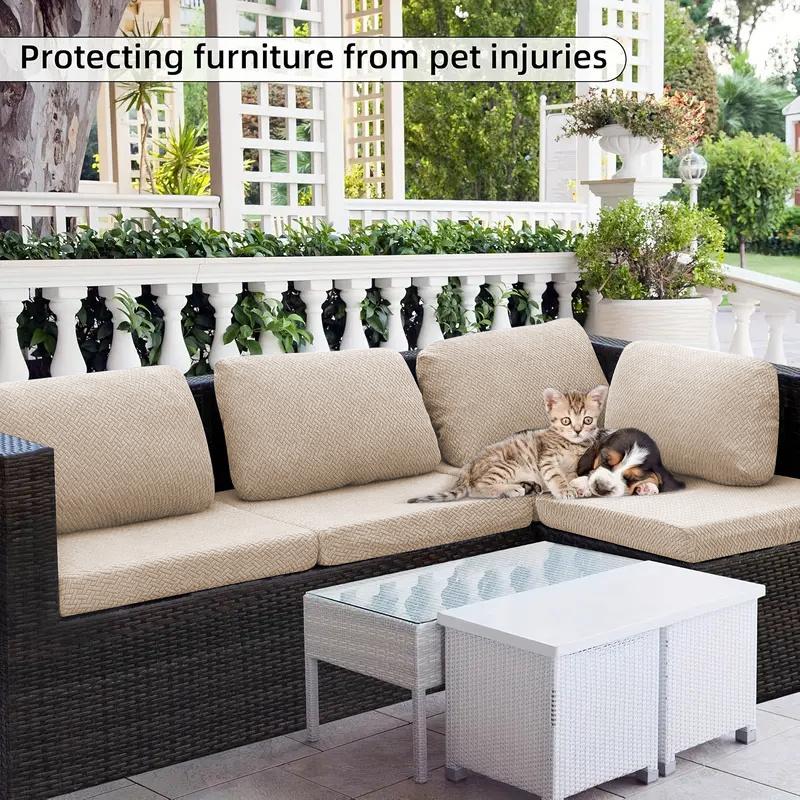 Outdoor Stretch Patio Sofa Cushion Covers Protector Stretch Removable Sofa Slipcover for Bedroom Office Living Room Home