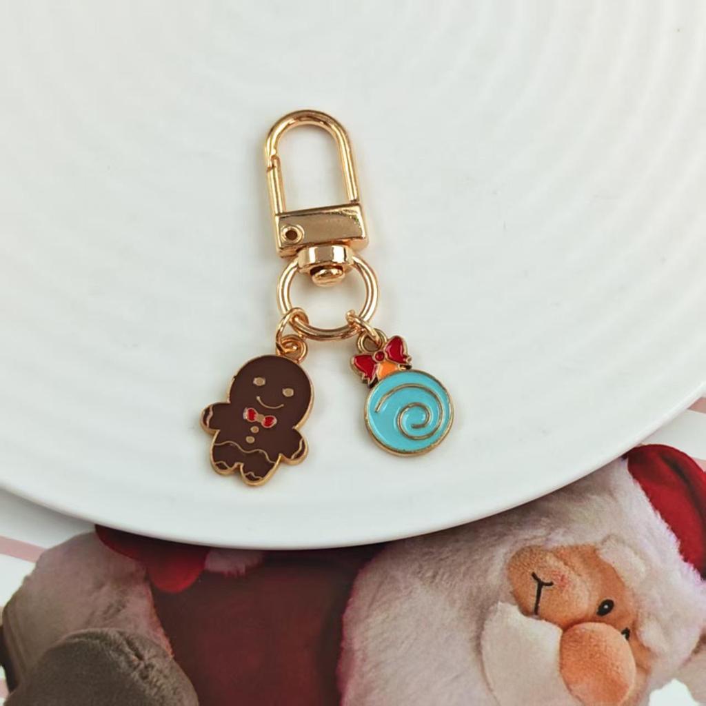 Festive Christmas Keychain: Metal Tree, Snowman & Santa Bag Charm – Stylish Small Gift