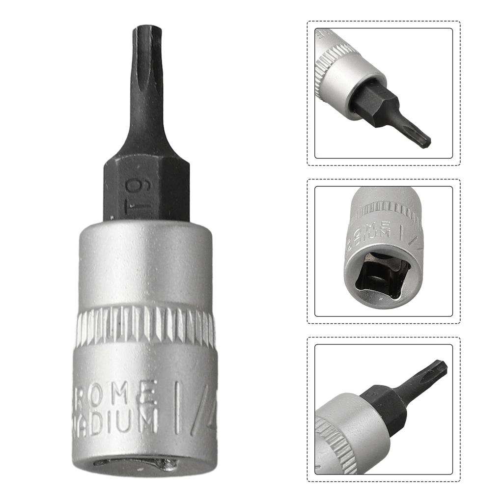 1pcs 1/4 Screwdriver Sleeve T8-T40 Screwdriver Bits Torx Bit Socket Plum Blossom Press Screwdriver With Socket Home Repair Tools