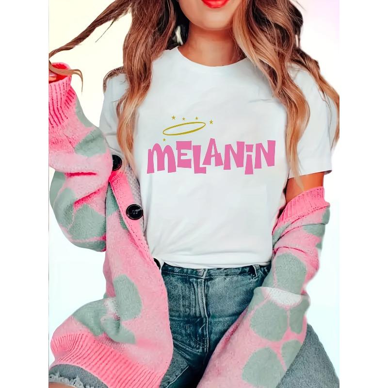 

Women s Spring/Summer Round Neck Fashionable Casual Cute T-Shirt 4XL білий