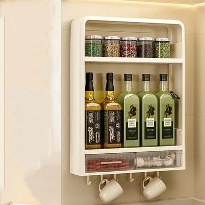 Kitchen Shelf Bathroom Organizer Storage Rack Multi Layer Wall Mounted Toilet Shelves No Drill with Drawer Accessories