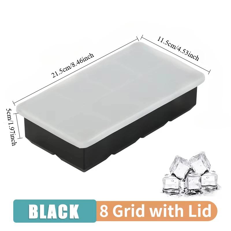 Safe Silicone Ice Cube Molds with Lid Spherical Ice Molds Reusable Whiskey Ice Cube Molds Cocktail Freezer DIY Homemade Barware