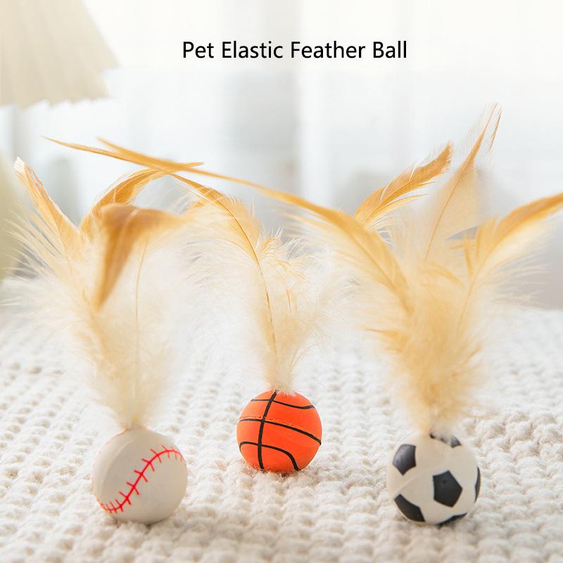 Cats Are Self-satisfied and Fun Elastic Balls, Feline Elastic, Grip, Bite, Sports Balls, Safety and Creative Cat Toys, Cat Suppl
