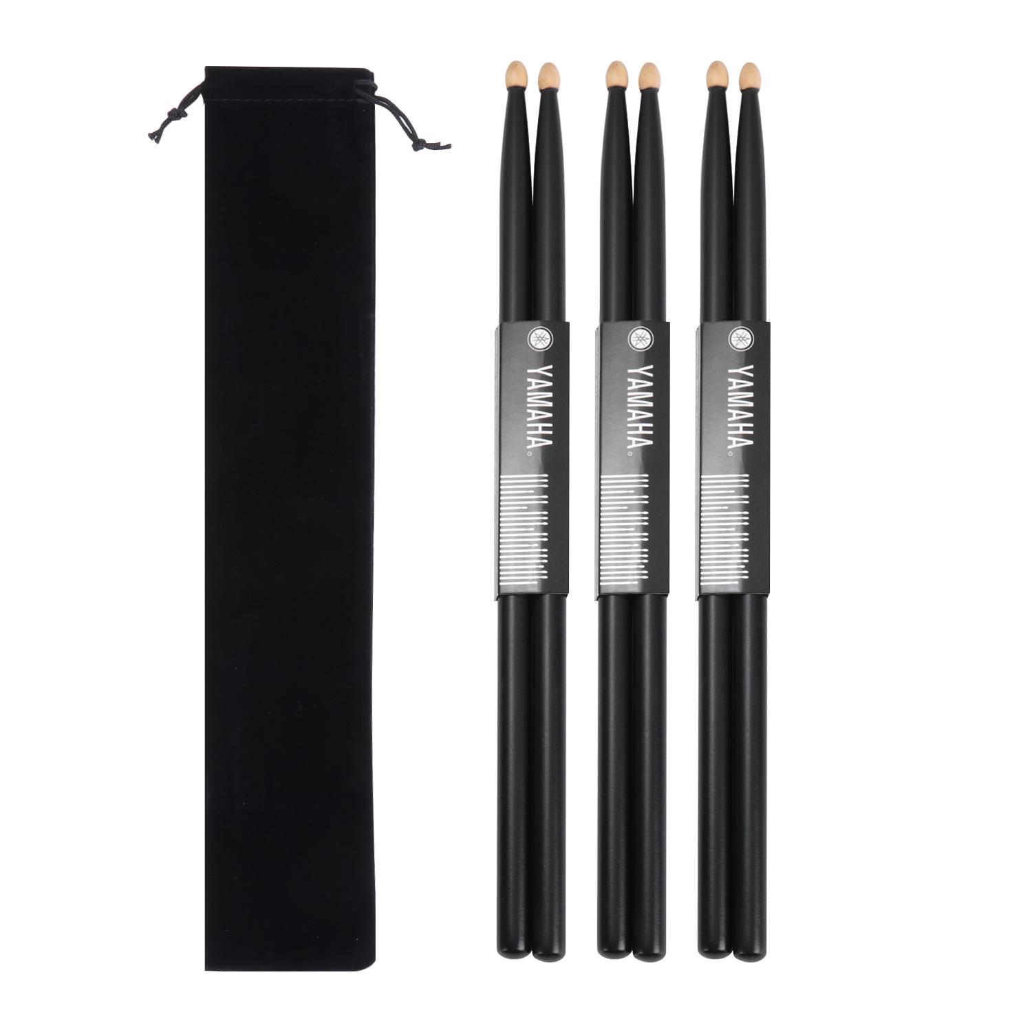 

3 пары новых барабанных палочек из клена, классические 5A, черные