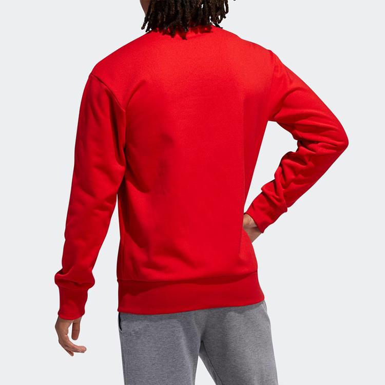Adidas Big Logo Print Basketball Pullover Sweatshirt Men Tops Light-Crimson GH5007