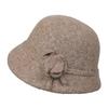 Simple Flower Woolen Hat Women Autumn and Winter High Sense Versatile Bucket Hat Basin Hat