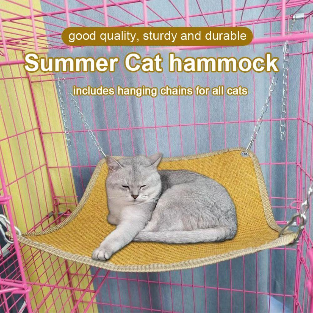 Cartoon Cat Hammock Bed Double-sided Pet Cage Hammock  for Cat Kitten Hamster Rabbits