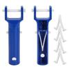 2 Piezas de Mango de Cepillo para Aspiradora de Piscina Piezas de Repuesto con Abrazaderas en V y Pasadores para Aspiradora de Piscina y Spa PVC Azul