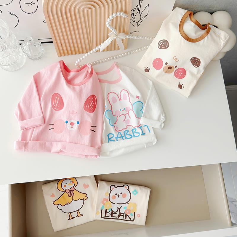 Baby Girl Autumn Long-sleeved T-shirt Baby Cotton Bottoming Shirt Girls Spring and Autumn Tops Small Children Fashionable Autumn Clothes