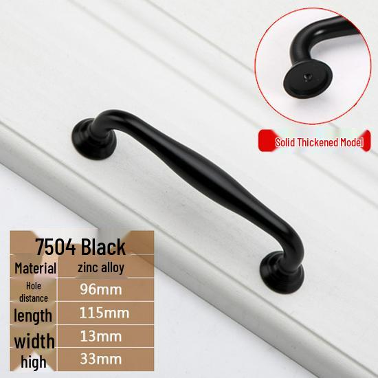 Modern European Black Handle for Cabinets and Wardrobes