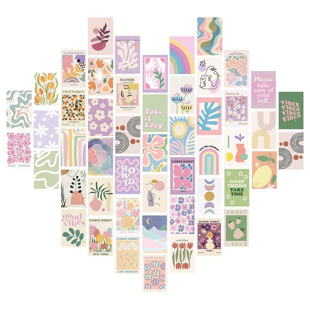 

50 Датских Розовых Наклеек на Стену Карточка Постер Открытка Комната Стена Наклейки для Украшения Стены Фон