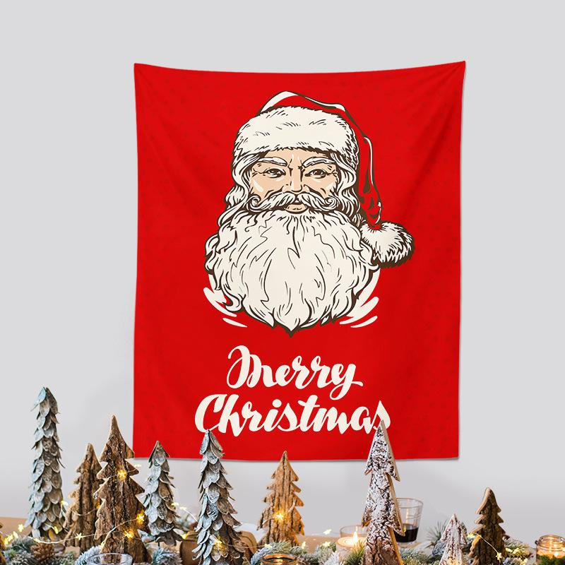 Christmas Tapestry Cross-border New Christmas Party Hanging Cloth Santa Claus Background Fabric