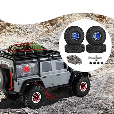 And Tires for 1/10 RC Crawler Car, Car Replacement, Sturdy Rubber, Aluminum Alloy, Accessories,