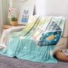 Merry Christmas Flannel Blanket 3D Print Cartoon Happy New Year Soft Blanket for Bedroom Fashion Throw Blanket Party Blanket