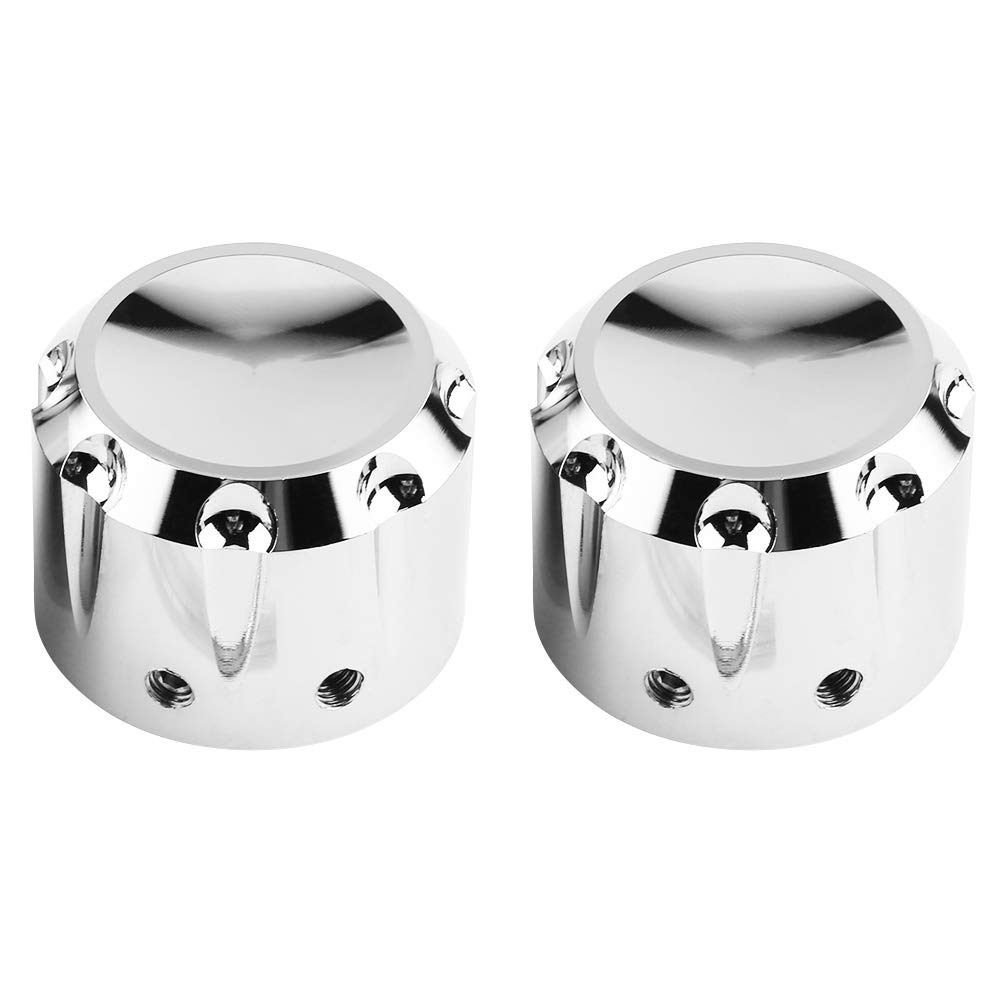 Akozon Motorcycle Front Axle Skull Nut Bolt Cover Caps, CNC Aluminum Motorcycle Front Axle Nut Covers, Axle Caps, 2 Pieces (Plated Color)