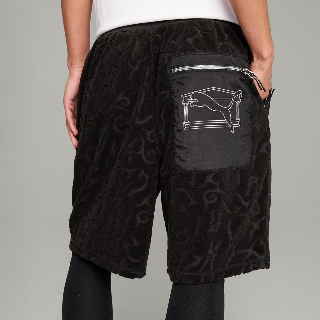 Puma X Aries Loose Comfortable Skin-Friendly Soft Fashion Casual Shorts Unisex Shorts Black 63161701