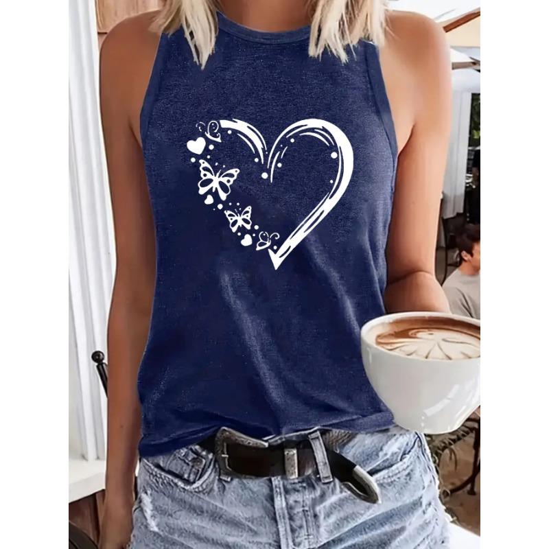 

Топ и жилет без рукавов с круглым вырезом для повседневной носки весной и летом XXL темно-синий