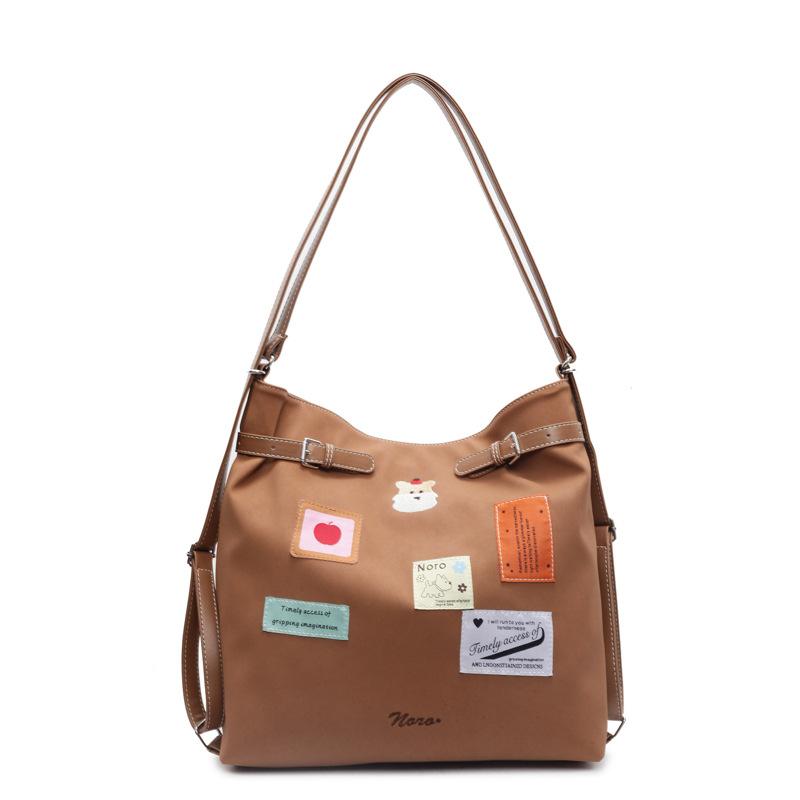 

Высококачественная новая американская ретро-сумка-тоут в стиле колледжа с персонализированной этикеткой, для поездок на работу, большой вместимости, с несколькими способами ношения, рюкзак, женская коричневый