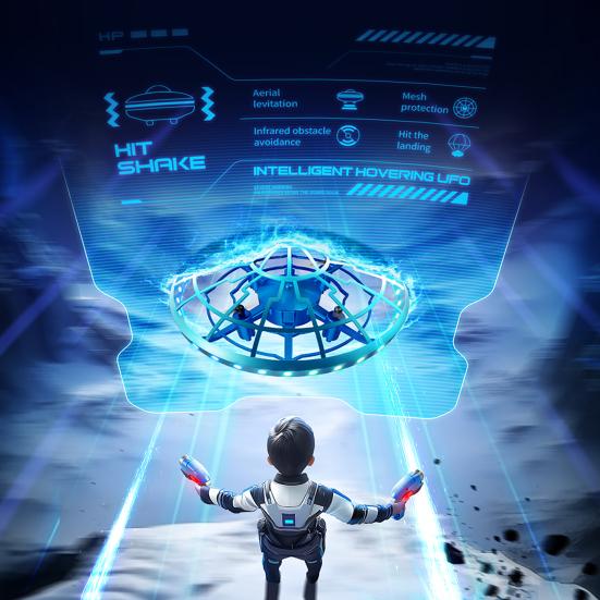 Shoot Motion Sensor Flying UFO Toy Remote Control Kids Flying Drone Toy with LED Lights Toddlers Smart Obstacle Avoidance Mini Ball Drone Toy