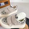 TP505 latex insole/Velcro leopard print platform bread shoes women's board shoes casual Hong Kong style 2024 new autumn