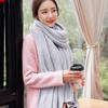 Scarf Women's Autumn and Winter Korea Popular Solid Color Imitation Cashmere Knitted Wool Scarf Men and Women Versatile