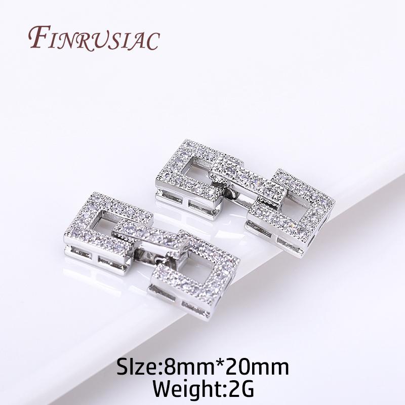 18K Gold Plated Inlaid Zircon Luxury Fastener Connector Clasps,End Beads Fastener Lock Accessories,DIY Jewellery Making Supplies