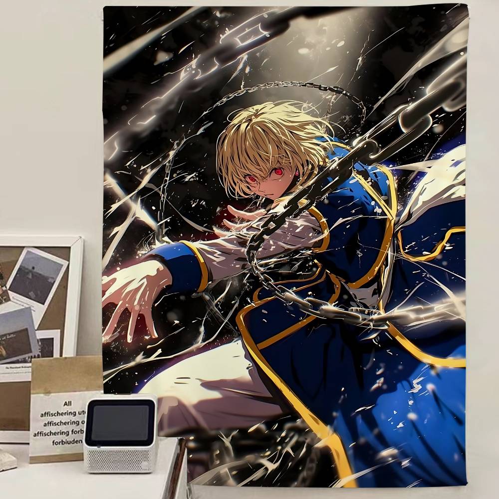 Hunter X Hunter Character Collage Wall Tapestry Dynamic Assemble of Gon Killua Kurapika Room Decor for Anime Manga Fans