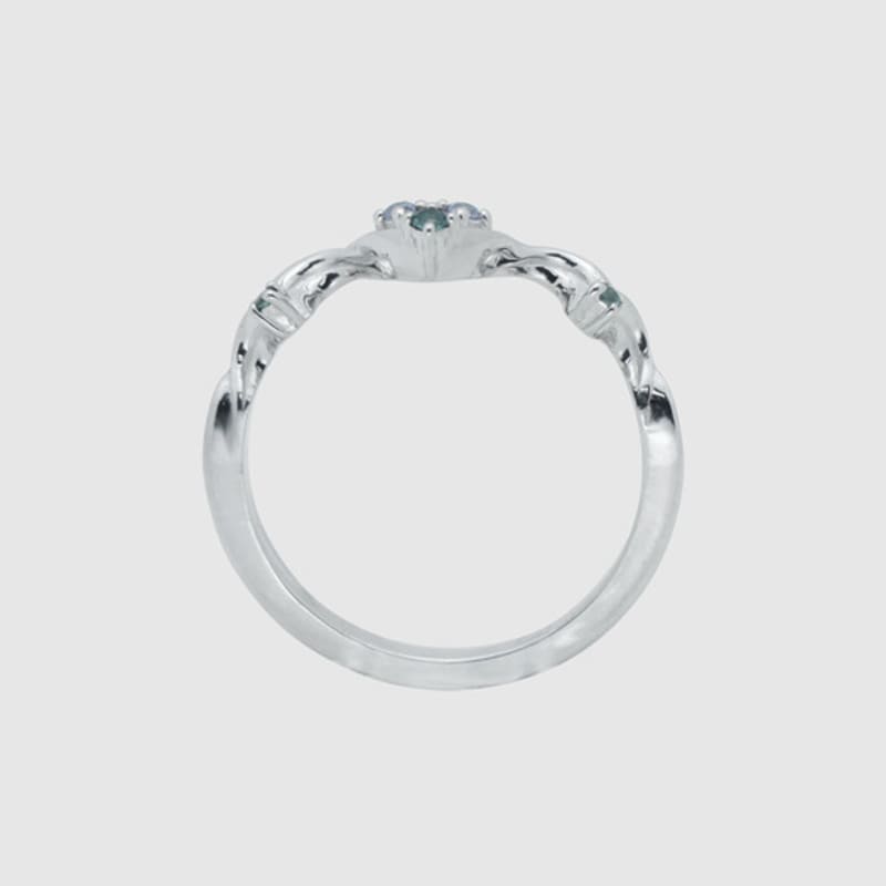 MUSEE.ART Wave Leaf Miss Ring(green Tourmaline)