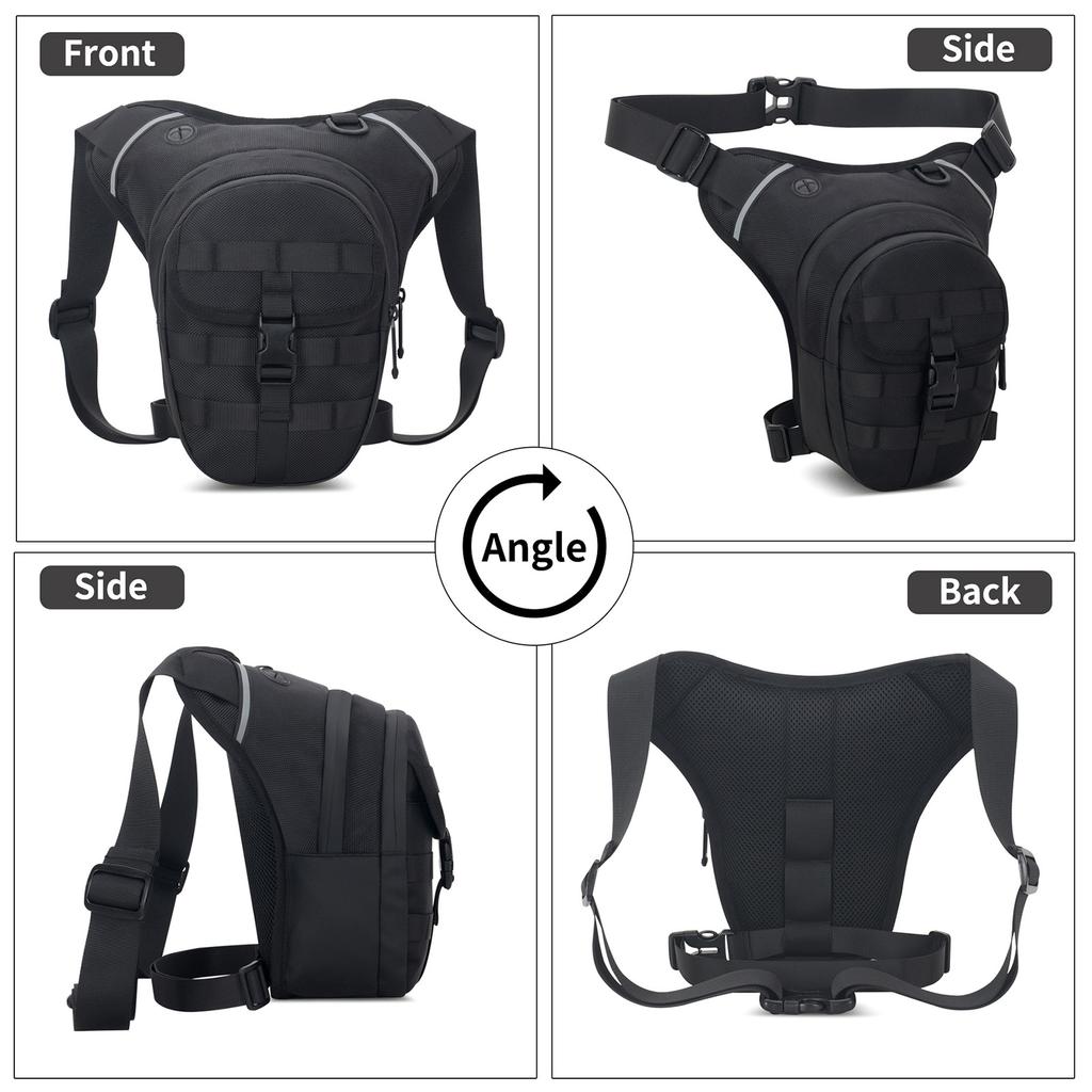Motorcycle Thigh Bag, 35 47 Adjustable Waist and Leg Strap, Outdoor Adventure Leg Pack, Multifunction Rainproof Waist