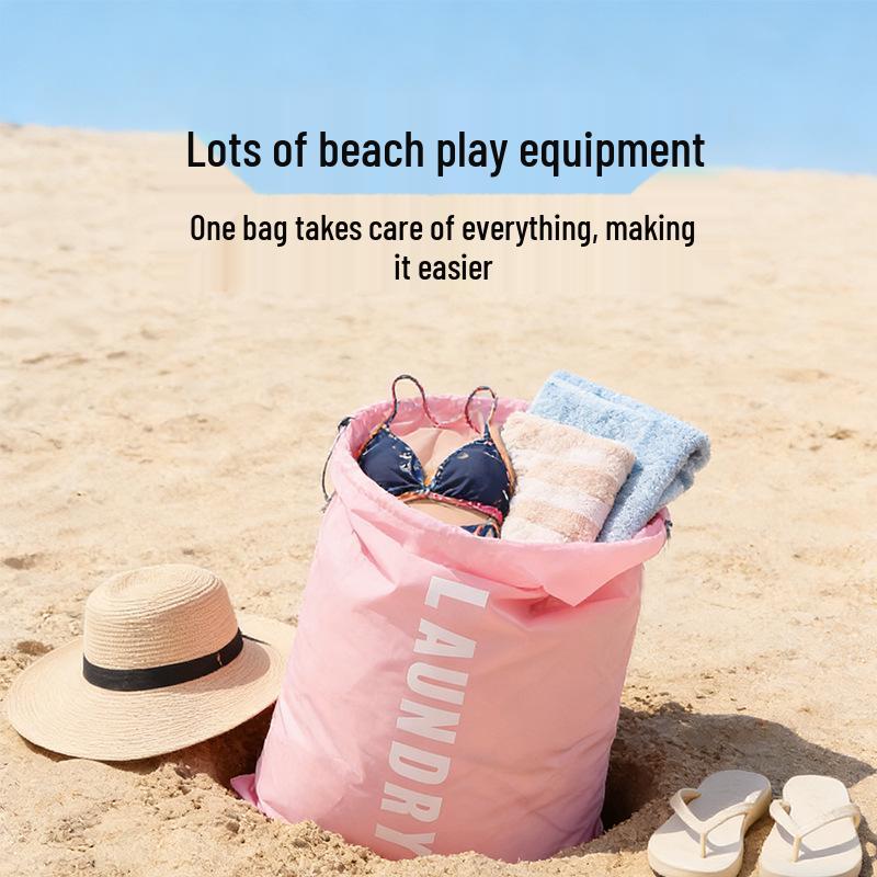 Portable Waterproof Travel Storage Bag - Multifunctional, Large Capacity Clothing & Sundries Organizer with Drawstring