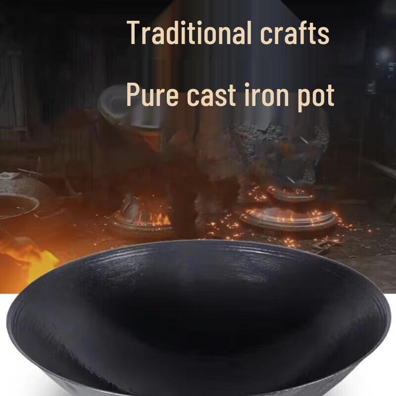 

GOWKE Traditional Handmade Cast Iron Wok 76cm Diameter, 24cm Deep