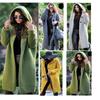 Women Hooded Open Front Cardigan Cable Knit Sweaters Solid Color Chunky Long Sweater Coats
