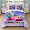 Bedding Set 1 Duvet Cover 2 Pillowcases Kirby Print Soft Bed Linen Bedroom Decor