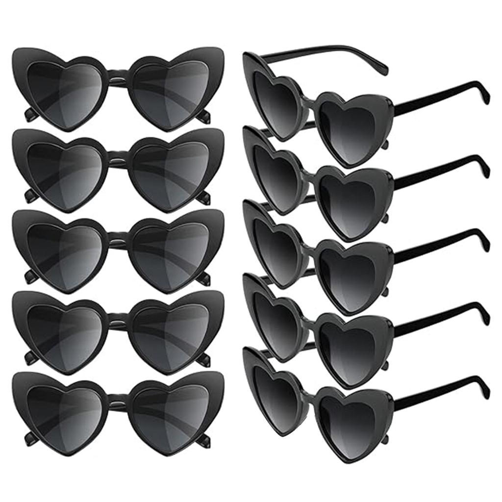 10 Pack Heart Sunglasses Vintage Cat Eye Heart Glasses Retro Bachelorette Bride Sunglasses Bulk For Women