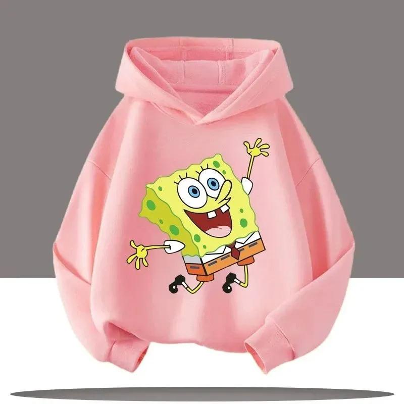 Boys Girls Hoodie Pullover Cartoon SpongeBob Children Hoodie Teen Spring Autumn New Style 4 To14 Y
