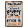 Funny Grumpy Man Vintage Metal Wall Art Decor Home Comedy Fan Gift