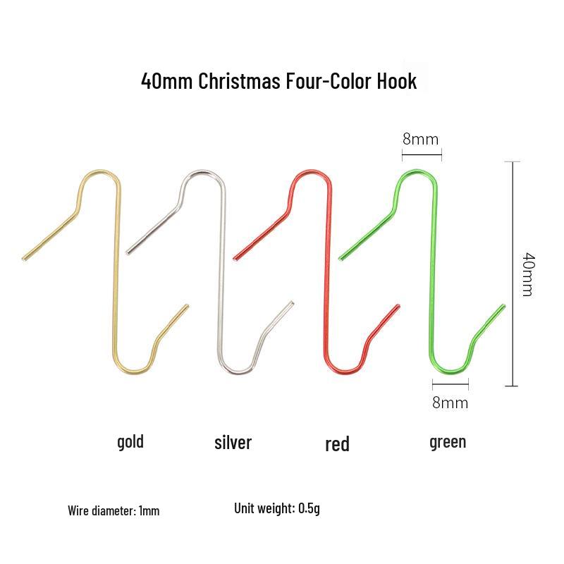 

Металлические S-образные крючки для праздничных украшений, ювелирных изделий и рождественских чулок