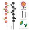 3pcs Plant Shaped Flower Ground Stake Metal Garden Pile Decorative Garden Stakes  Outdoor