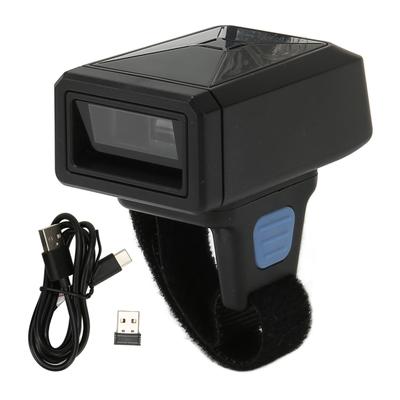 Scanner de code-barres annulaire sans fil 1D 2.4G Bluetooth USB Portable Mini Lecteur de code-barres à doigt portable